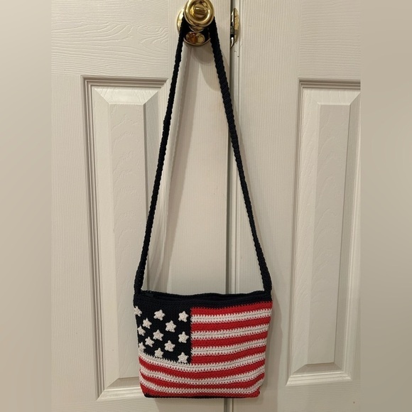 Handbags - American Flag Crochet Bag